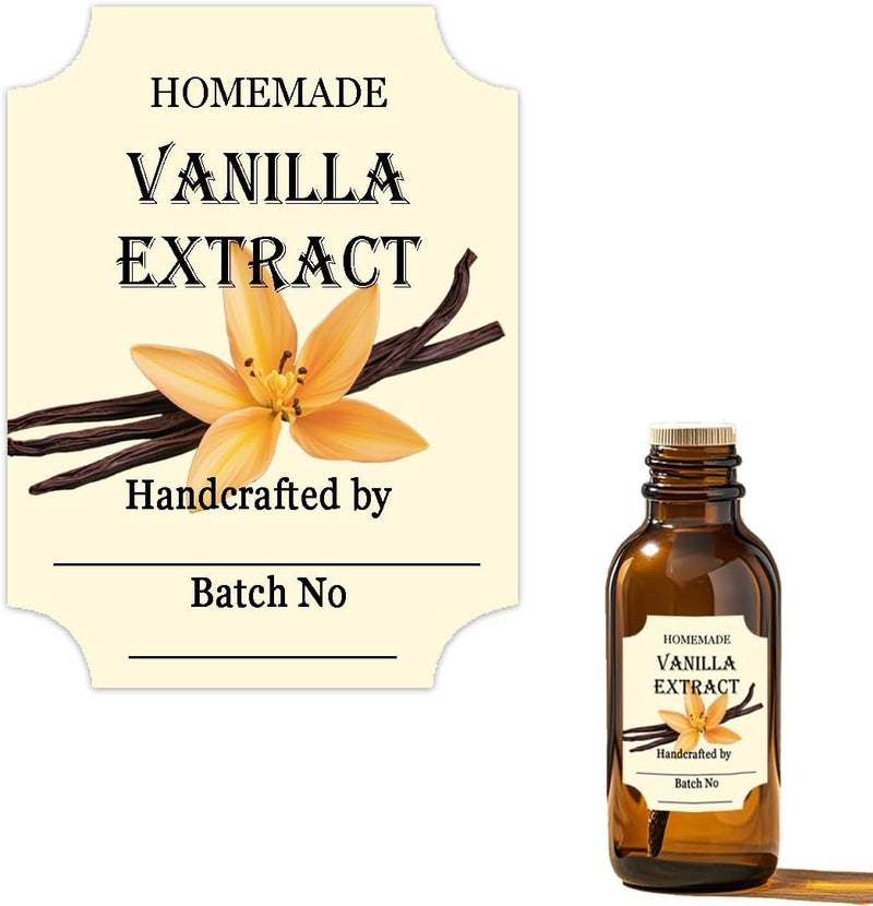 Besttile 40 Pcs Vanilla Extract Labels 2 * 3 Inch Handmade Stickers for Homemade Honeys or Extracts, Handcrafted Bottles, Bottle Label - Image 1